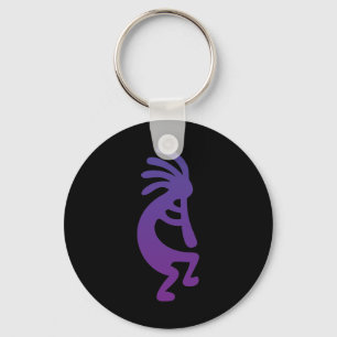 Purple Magic Kokopelli Keychain