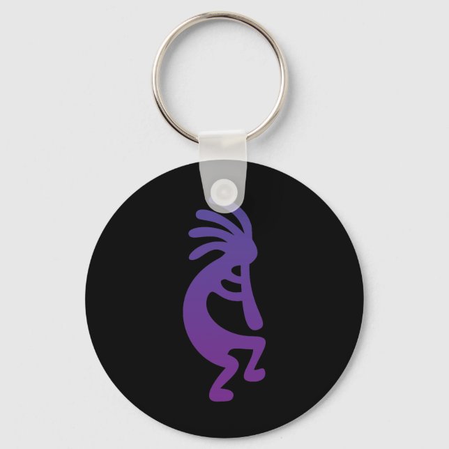 Purple Magic Kokopelli Keychain (Front)