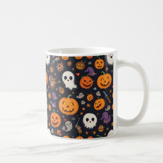 Purple Magic Potion & Skull All-Over Pattern Mug (Right)