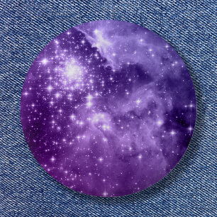Purple Magic Stars 2 Inch Round Button