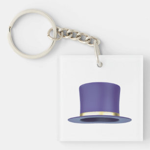 Purple magic top hat keychain