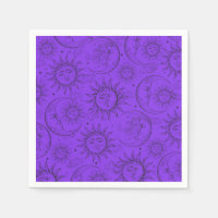 Purple Magic Vintage Celestial Sun Moon Stars