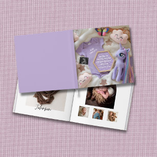 Purple Magical Unicorn Baby photo book keepsake 