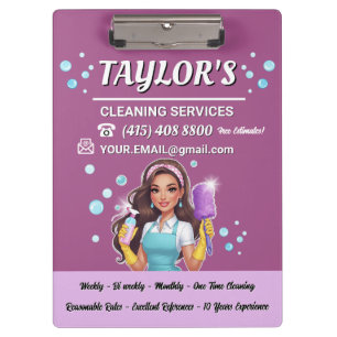 Purple Maid House Cleaning Services Clipboard