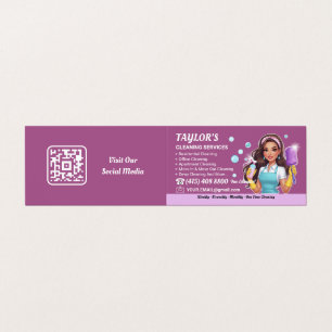 Purple Maid Janitorial Lady House Cleaning Service Business Card