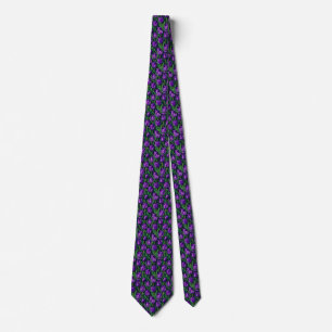Purple Majesty: Tulips with Rich Green Background Tie