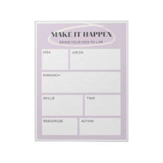 Purple Make it Happen Idea Map | Project Planner Notepad