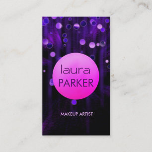 Purple Makeup Artist Beauty Glitter Salon Business Card