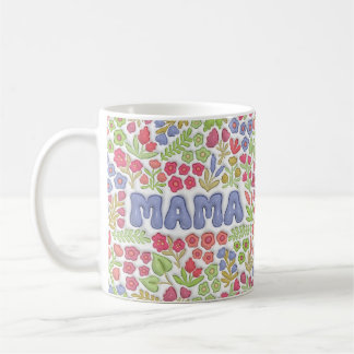 Purple Mama Boho Floral 3D Effect Coffee Mug