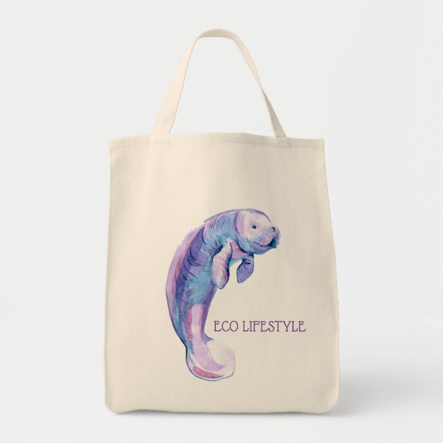Purple manatee tote bag (Front)