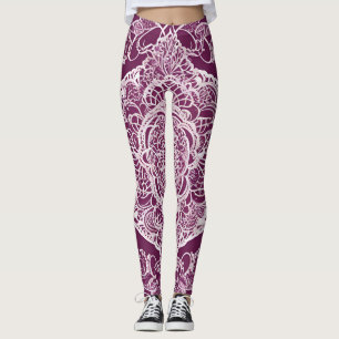 Purple mandala  AI art  Leggings