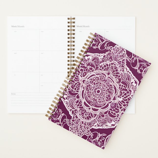 Purple mandala AI art  Planner (Display)