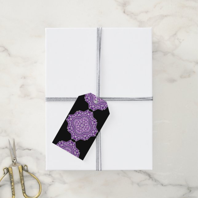 purple mandala gift tags (With Twine)
