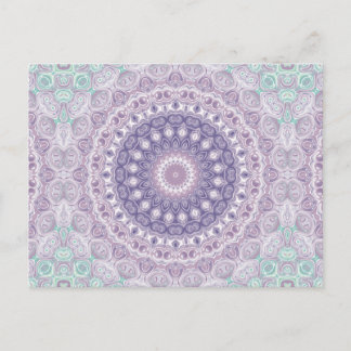 Purple Mandala in Lavender and Sea Green Postcard