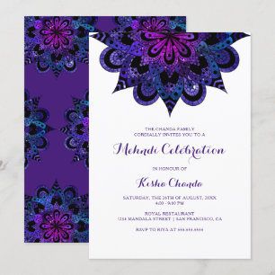 Purple Mandala Mehndi Célébration Invitation