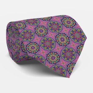 purple mandala pattern tie