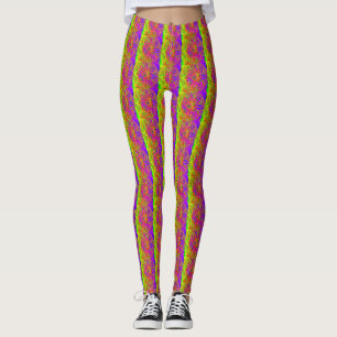purple mandala pattern yellow vertical striped leggings