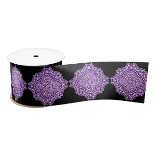purple mandala ribbon satin ribbon