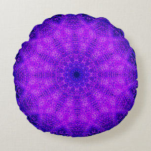 Purple Mandala Round Pillow