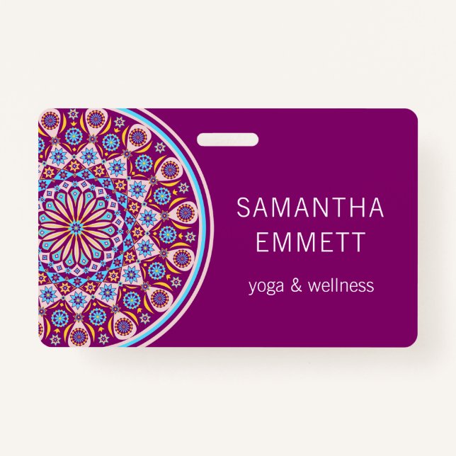 Purple Mandala Yoga Instructor Badge (Front)