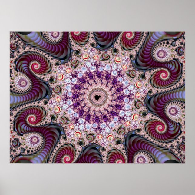 Purple Mandelbrot Fractal Poster (Front)