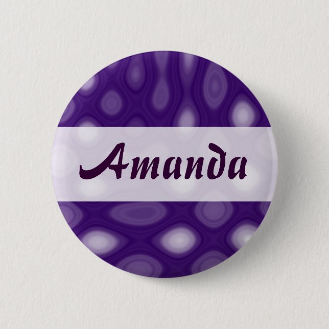 Purple Mania - Name 2 Inch Round Button (Front)