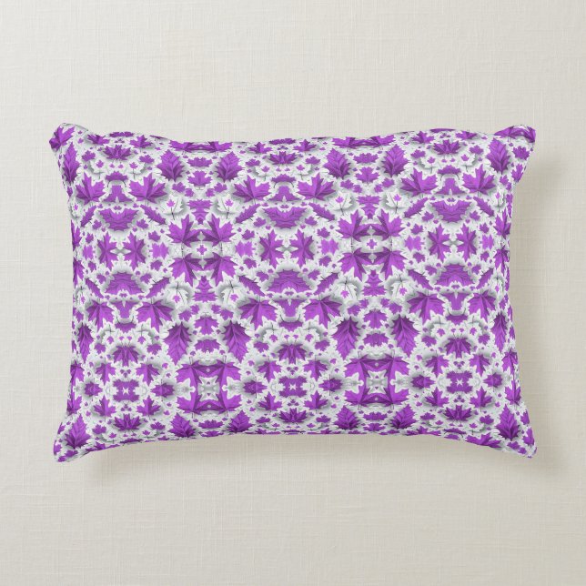 Purple Maple Leaves Blanket Accent Pillow (Front)