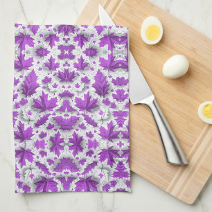 Purple Maple Leaves Blanket Kitchen Towel