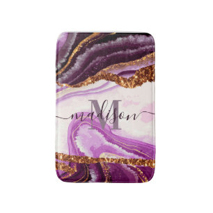 Purple Marble and Glitter Bath Mat