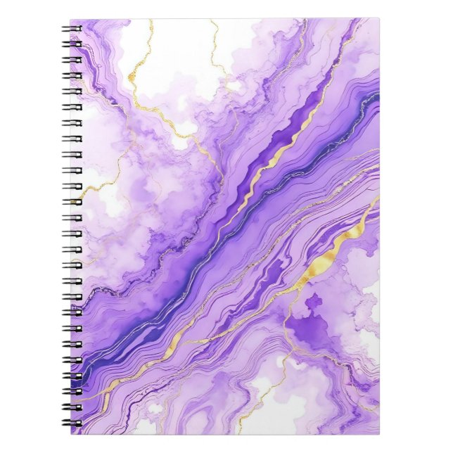 purple marble effect  notebook (Front)