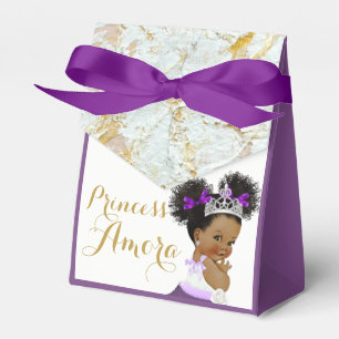 Purple Marble Gold & White Fancy African Princess Favor Box
