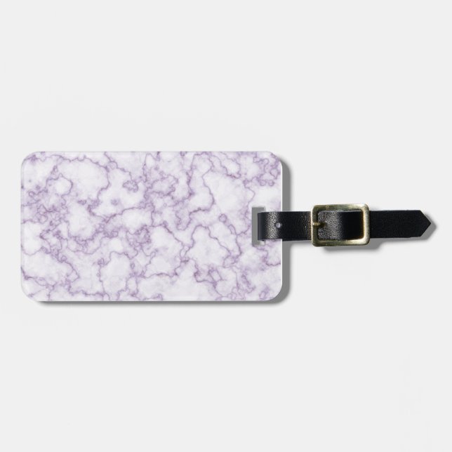 Purple Marble Pattern Luggage Tag (Front Horizontal)