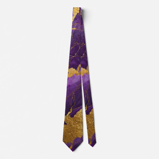Purple Marble Pattern with Gold Tie (Front)