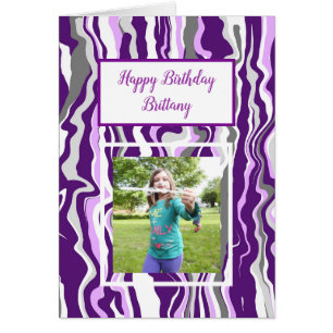 Purple Marble Photo Birthday  