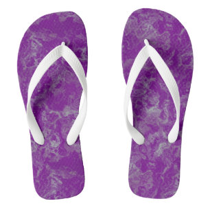purple Marble Swirl Abstract Flip Flops