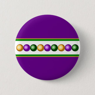 Purple Mardi Gras Beads Button