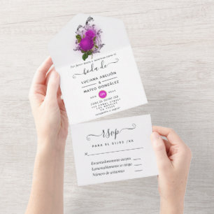 Purple Mardi Gras  Birthday Party All In One  All In One Invitation