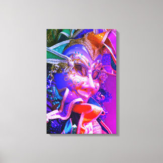 Purple Mardi Gras Mask Canvas Print