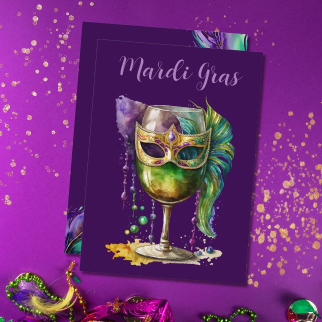 Purple Mardi Gras Mask  Invitation (Creator Uploaded)