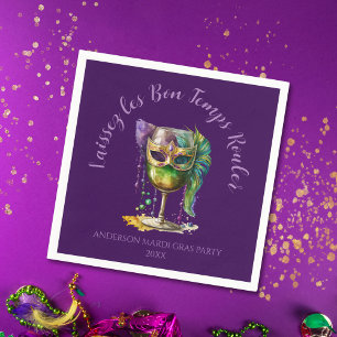 Purple Mardi Gras Mask  Napkin