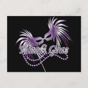 Purple Mardi Gras Mask Postcard
