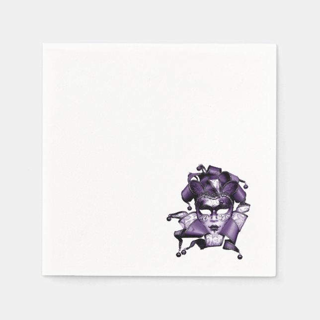 Purple Mardi Gras Masquerade Napkin (Front)
