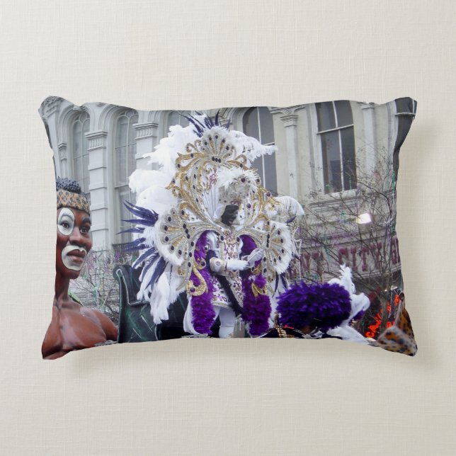 Purple Mardis Gras Zulu King Decorative Pillow (Front)
