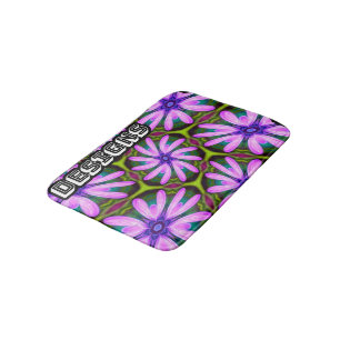 Purple Marguerite Patterns Bath Mat