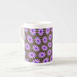 Purple Marguerite Patterns Bone China Mug