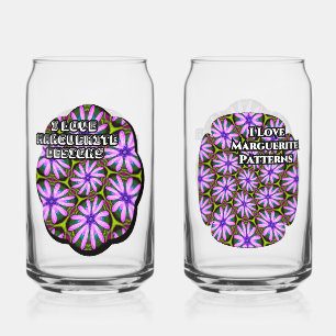 Purple Marguerite Patterns Can Glass