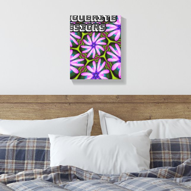 Purple Marguerite Patterns Canvas Print (Insitu(Bedroom))