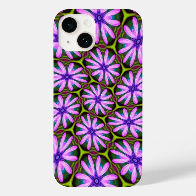 Purple Marguerite Patterns Case-Mate iPhone Case (Back)