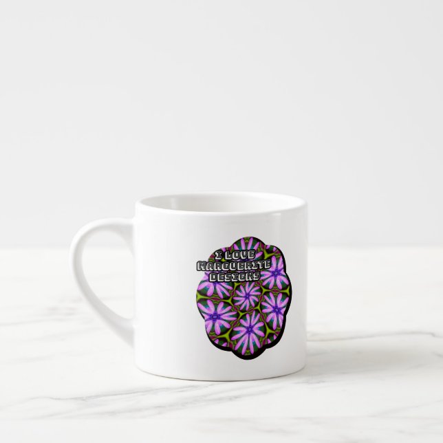 Purple Marguerite Patterns Espresso Cup (Left)