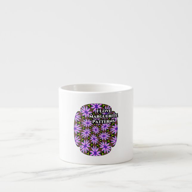 Purple Marguerite Patterns Espresso Cup (Front)